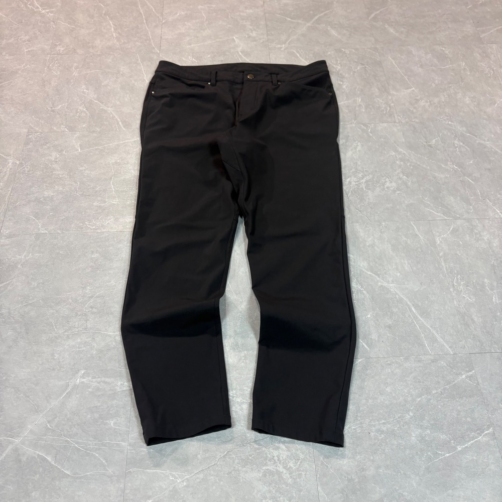 Lululemon Mens ABC Pants Black Five Pocket Technical Trousers 36x30